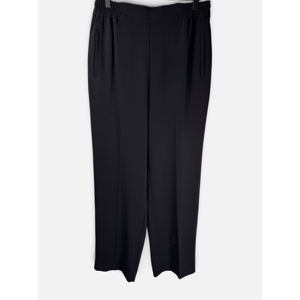Nordstrom Trousers Black Pull On Elastic Waist Straight Leg Pants Women Med